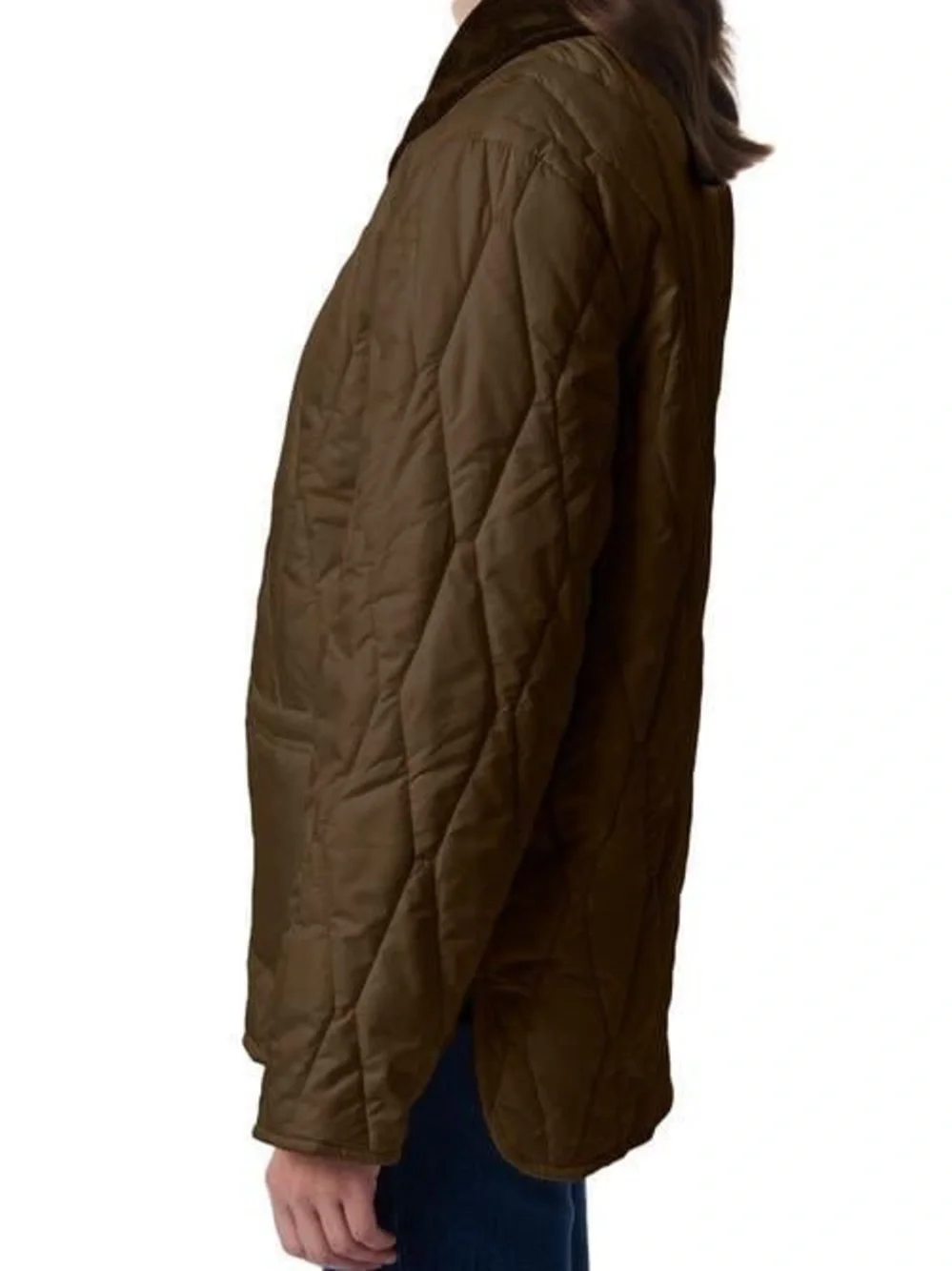 Bernardo Corduroy Collared Quilted Jacket in Olive - Picture 3 of 7